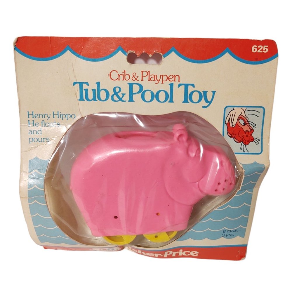 Very Rare Vintage 1978 Fisher Price Henry Hippo Tub & Pool Toy NEW SEALED 1 - Picture 1 of 6